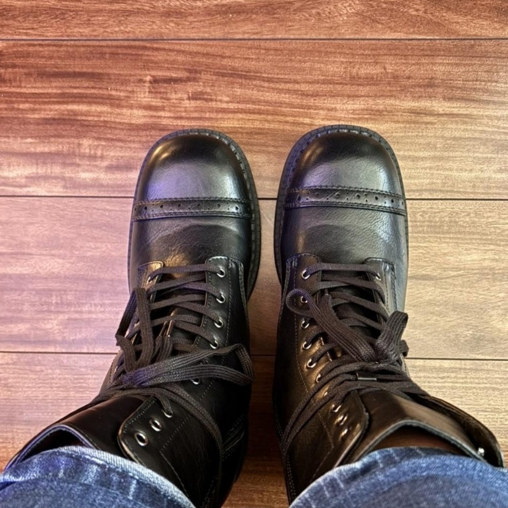 wild fable Black Combat Moto Boots - Picture 4 of 11